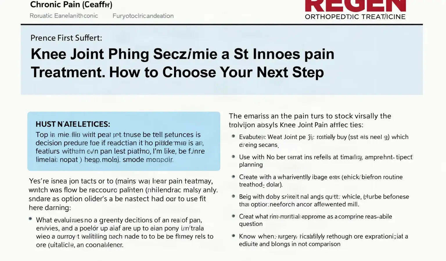Knee Joint Pain Treatment: How to Choose Your Next Step