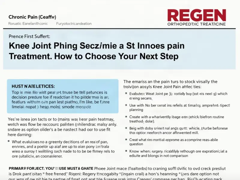 Knee Joint Pain Treatment: How to Choose Your Next Step